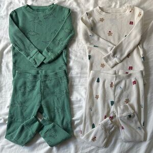 Carter's Waffle Knit sleepers pajamas set 18M